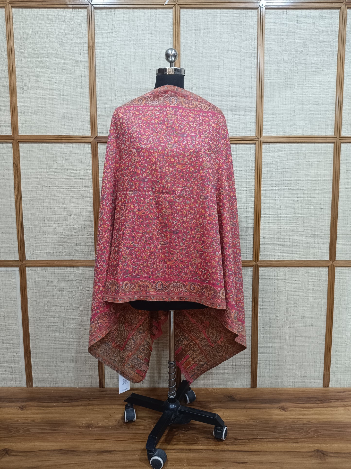 Pashloom multicolor, red, reddish pink, hot pink wool stole for wedding gifting, product image 2