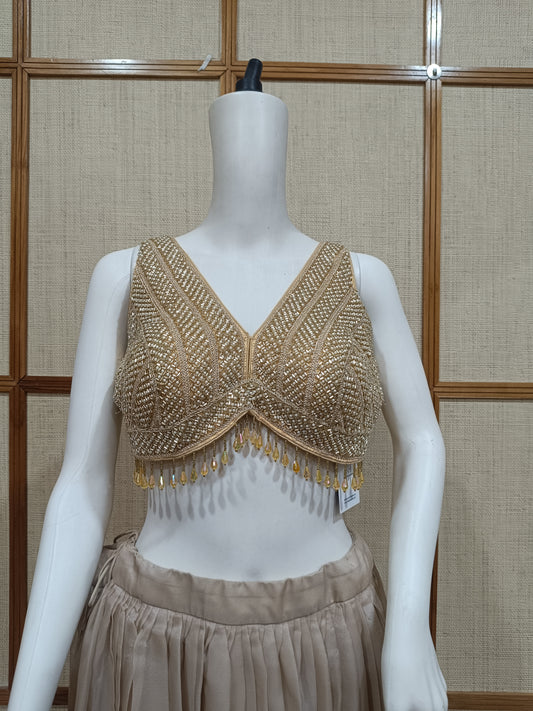 Pashloom gold premium fabric blouse for wedding and festive gifting, product image 1