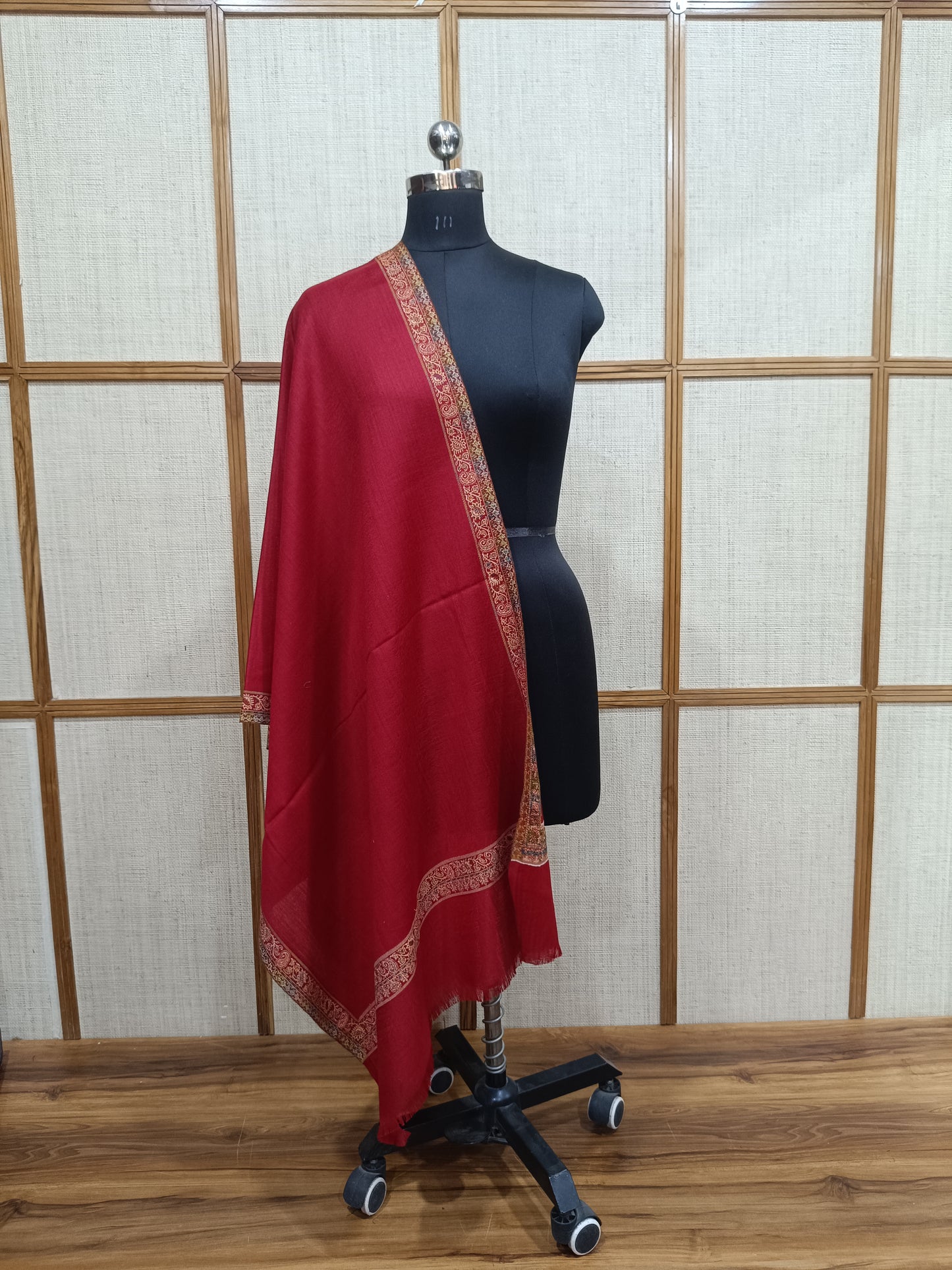 Pashloom hot pink, red semi wool couple stole set for wedding and festive gifting, product image 8