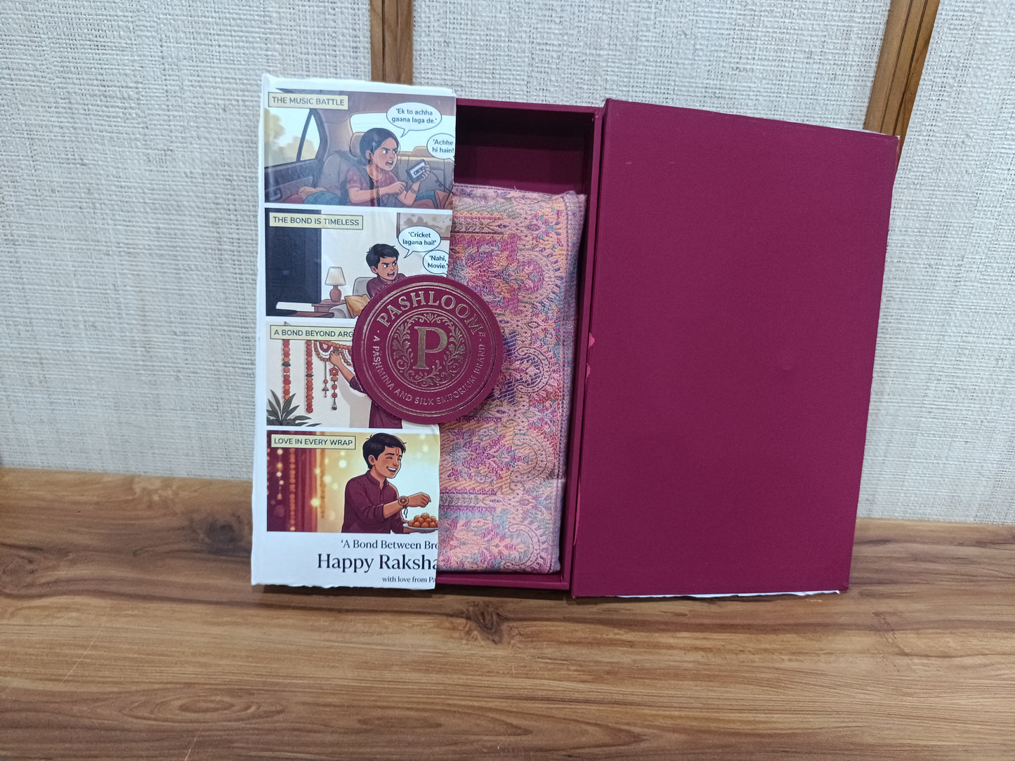 Meaningful Rakhi Gift for Sister | Pashloom Premium Kaani Stole Gift Box