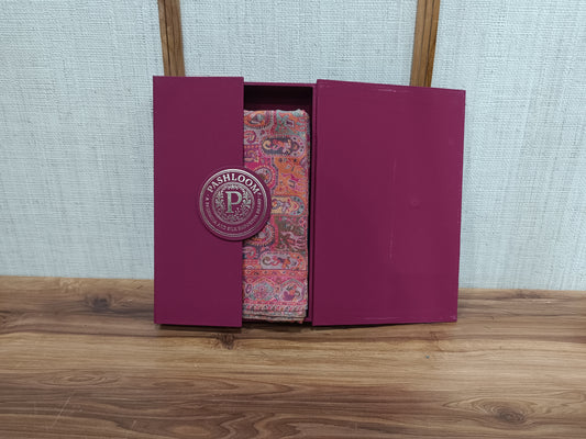 Pashloom blue, grey, hot pink, pink wool couple shawl set for wedding and festive gifting, product image 1