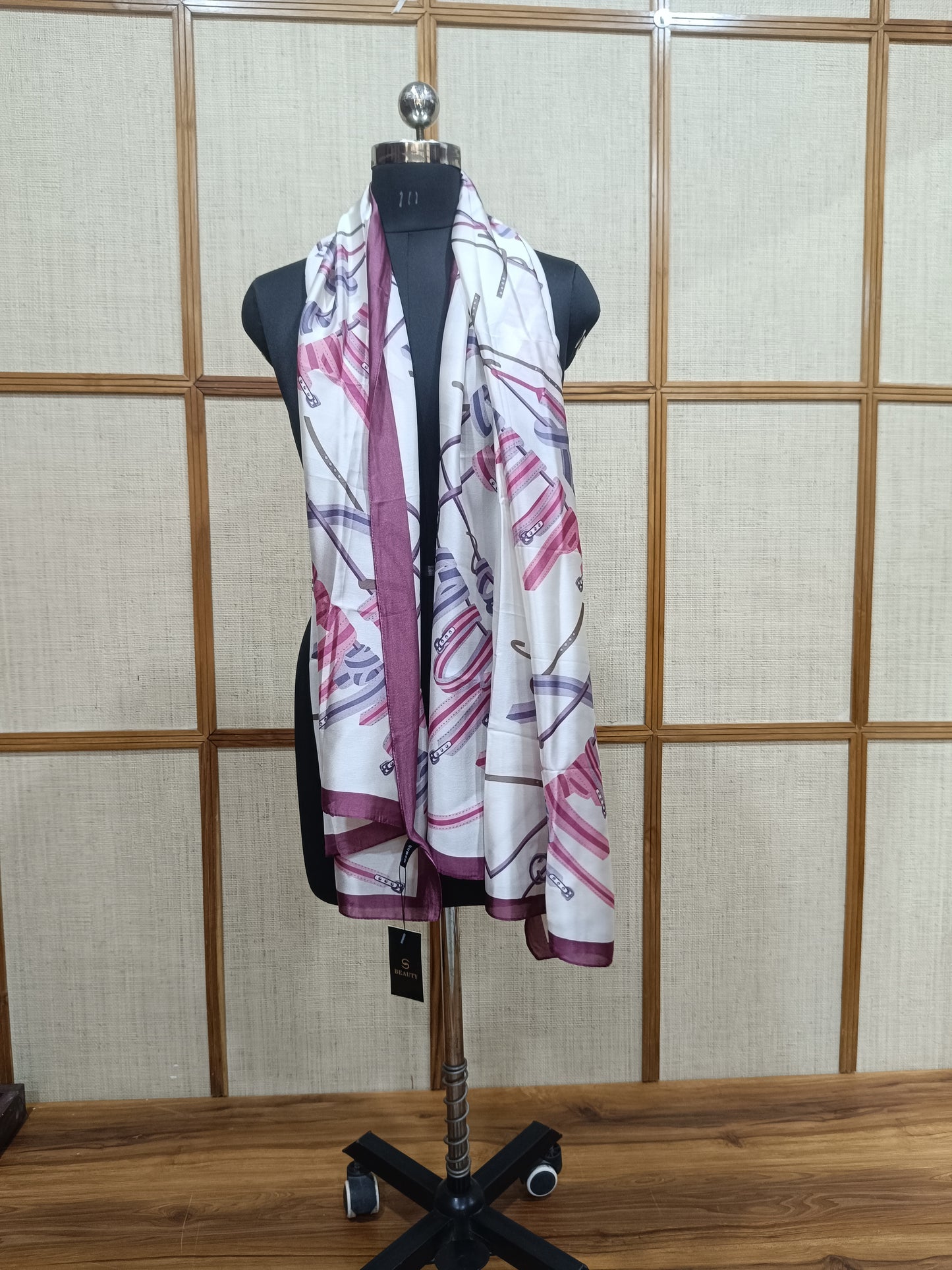Pashloom red, black, baby pink, blue silk scarves for premium gifting, product image 5