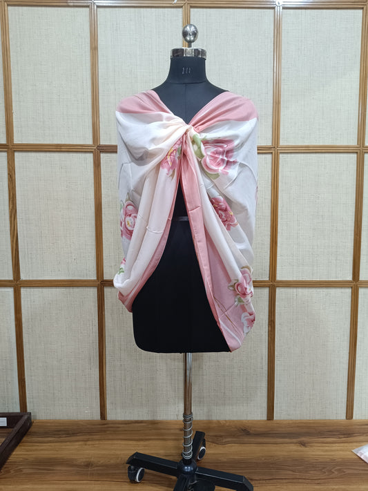 Pashloom baby pink, white, orange, mid sea blue silk scarves for premium gifting, product image 1