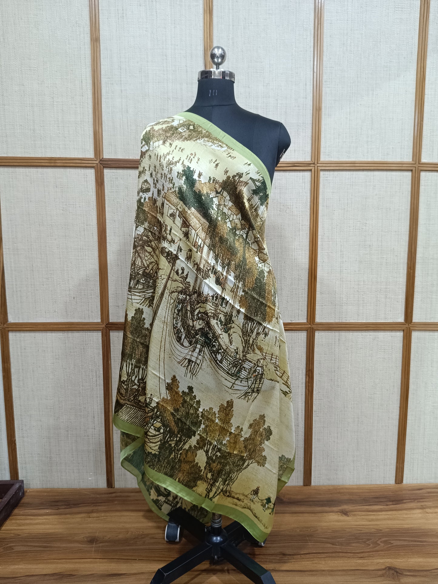 Abstract Modern Print Silk Scarf for Women